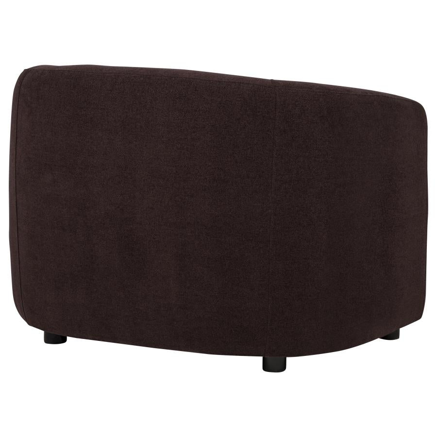 Delroy Stationary Accent Chair Aubergine Polyester Upholstery