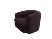 Delroy Stationary Accent Chair Aubergine Polyester Upholstery