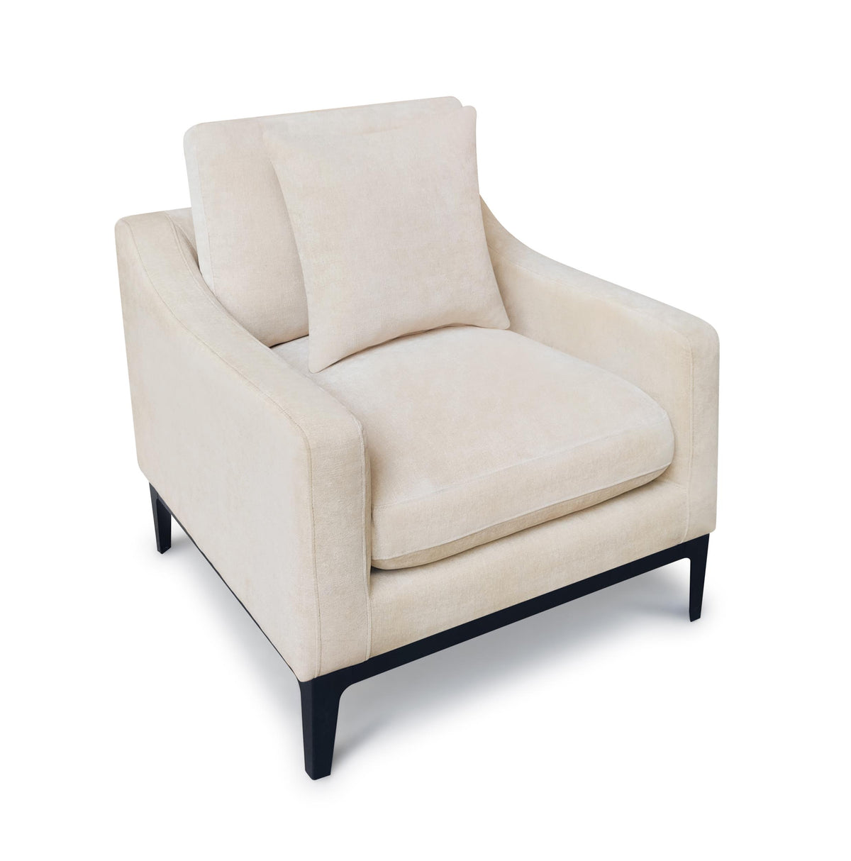 Duarte Transitional Upholstered Accent Chair with Reversible Cushions Latte