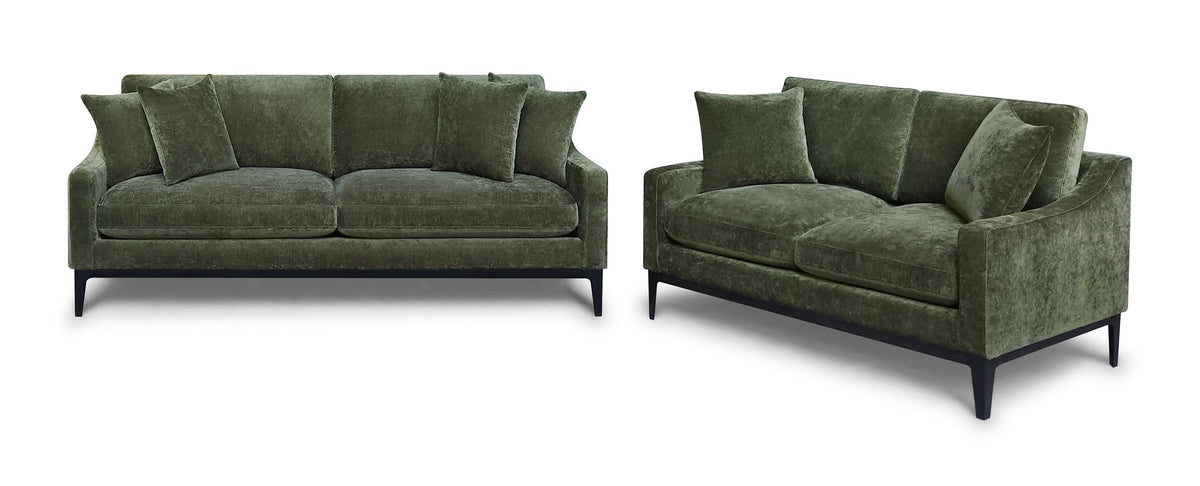 Duarte 2-Piece Sofa and Loveseat Set with Reversible Cushions Dark Moss