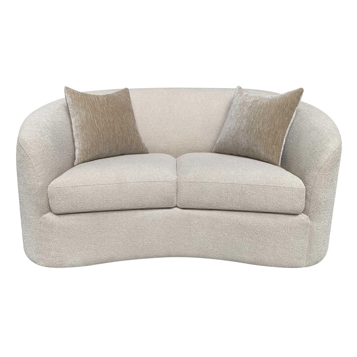 Rainn Transitional Chenille Sloped Arm Loveseat Camel
