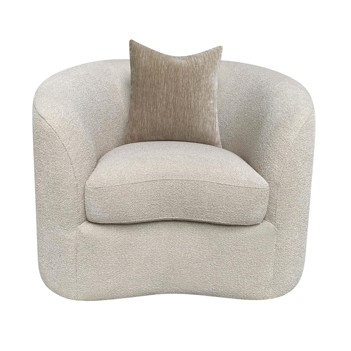 Rainn Transitional Chenille Wraparound Accent Chair Camel
