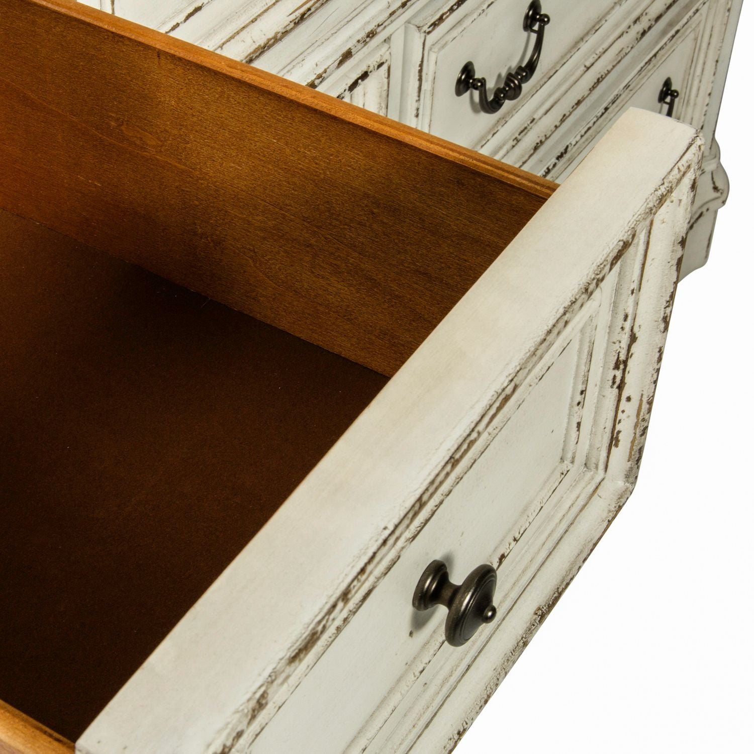 Abbey Park King California Panel Bed, Dresser & Mirror, Nightstand