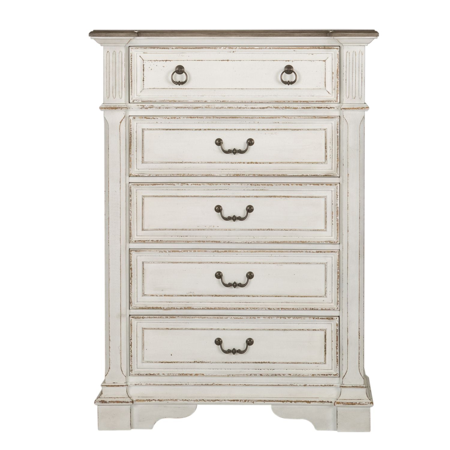 Abbey Park King California Sleigh Bed, Dresser & Mirror, Chest, Nightstand