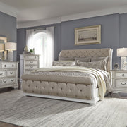 Abbey Park Queen Upholstery Sleigh Bed, Dresser & Mirror, Chest, Nightstand