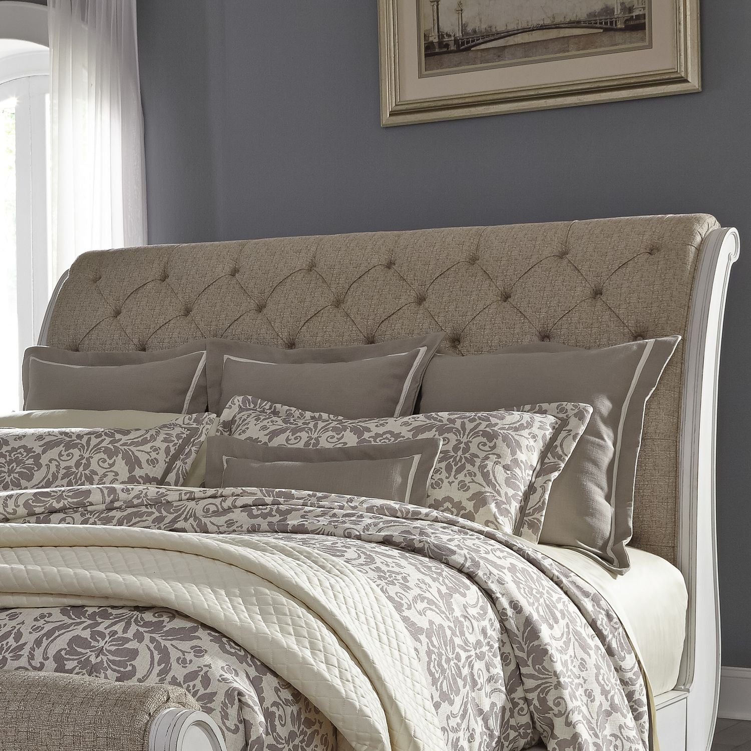 Abbey Park King Upholstery Sleigh Headboard