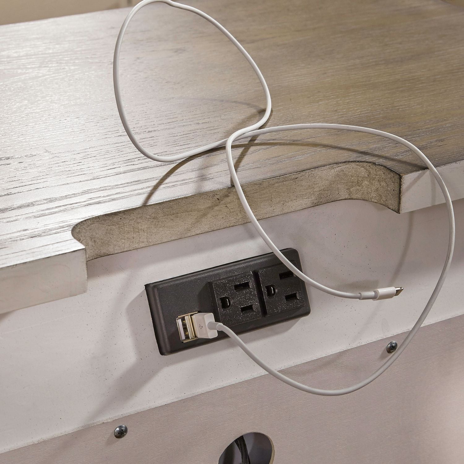 Abbey Park 2 Drawer Nightstand with Charging Station