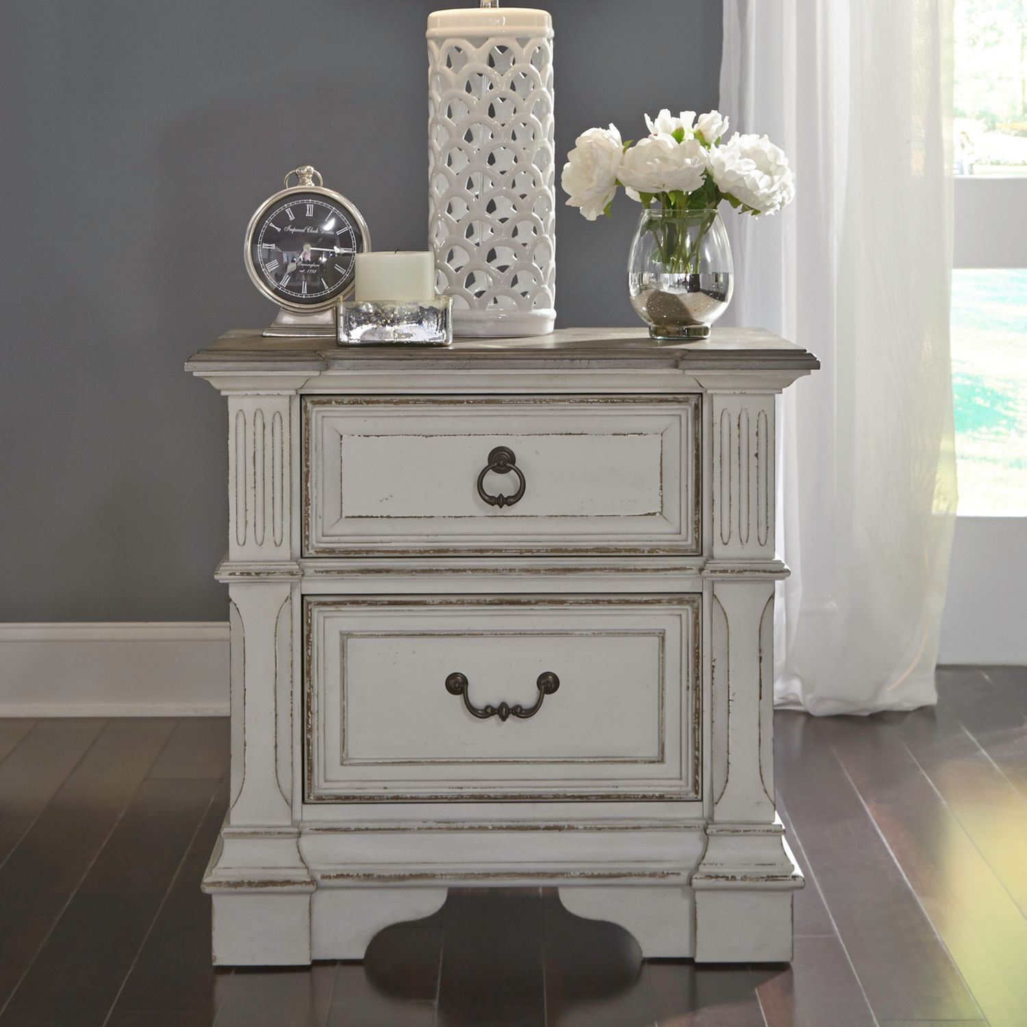 Abbey Park 2 Drawer Nightstand with Charging Station