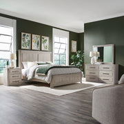 Modern Play Queen Panel Bed, Dresser & Mirror, Nightstand