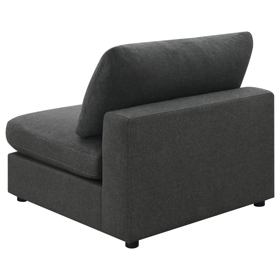 Serene 4-piece Upholstered Modular Sectional Sofa with Ottoman Charcoal