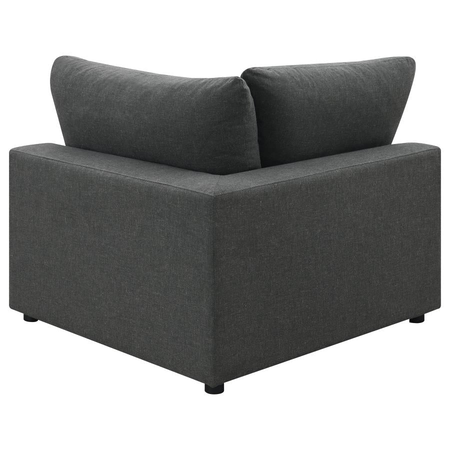 Serene 4-piece Upholstered Modular Sectional Sofa with Ottoman Charcoal
