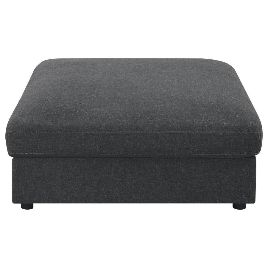 Serene 4-piece Upholstered Modular Sectional Sofa with Ottoman Charcoal