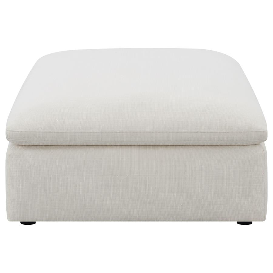 Hobson Square Upholstered Ottoman Ivory