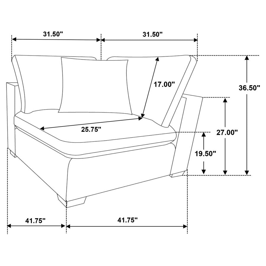 Lakeview 5-piece Upholstered Modular Sectional Sofa Ivory
