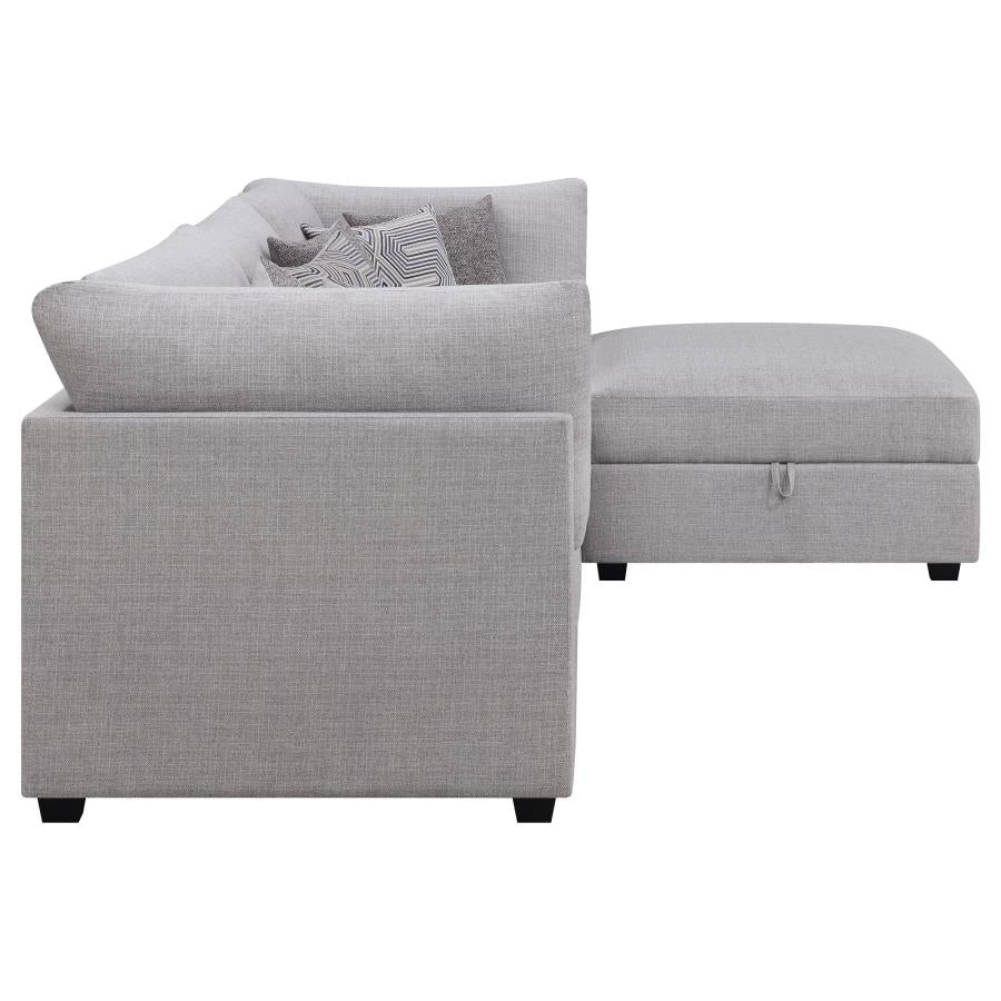 Cambria 4-piece Upholstered Modular Sectional Sofa Grey