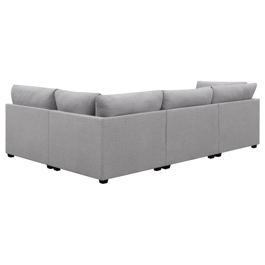 Cambria 4-piece Upholstered Modular Sectional Sofa Grey