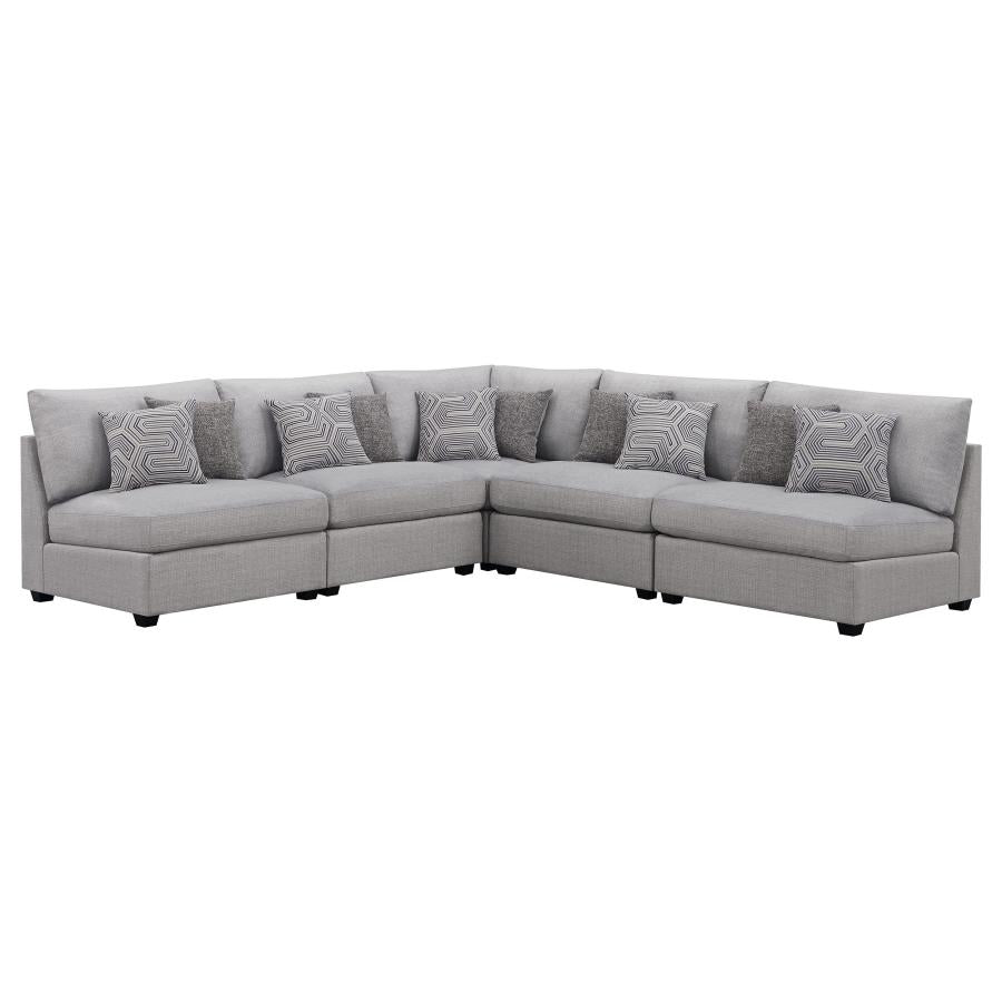 Cambria 5-piece Upholstered Modular Sectional Sofa Grey