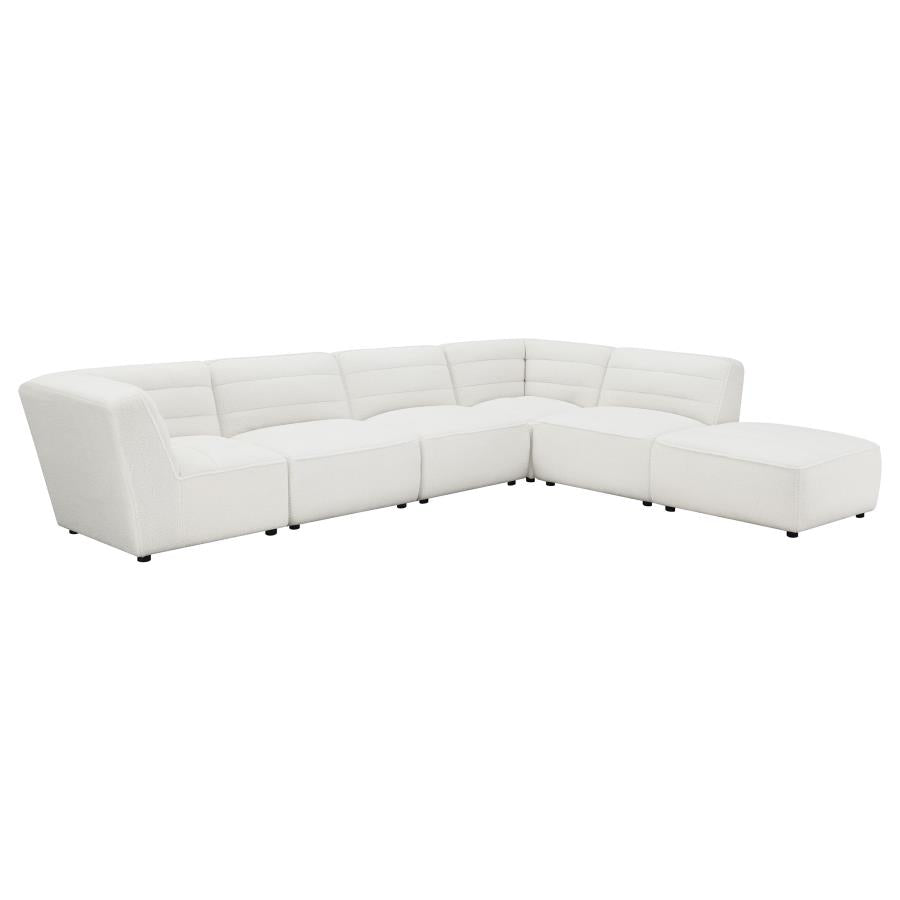 Sunny Upholstered Armless Chair Ivory Sherpa