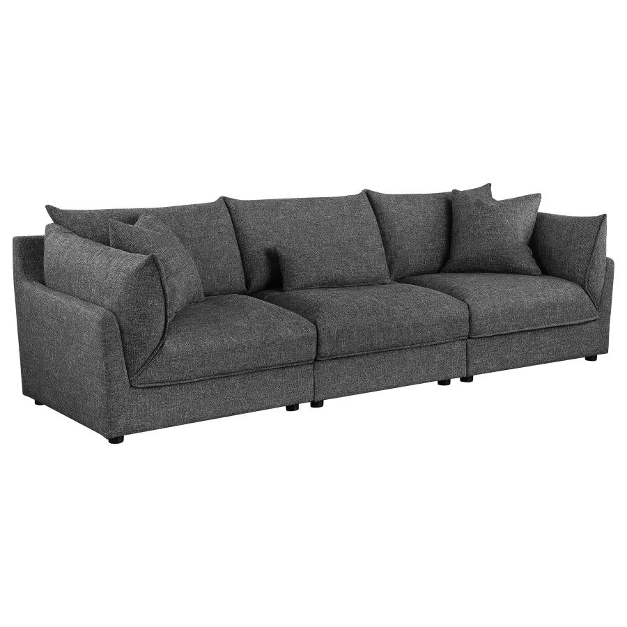 Sasha Upholstered Armless Chair Barely Black