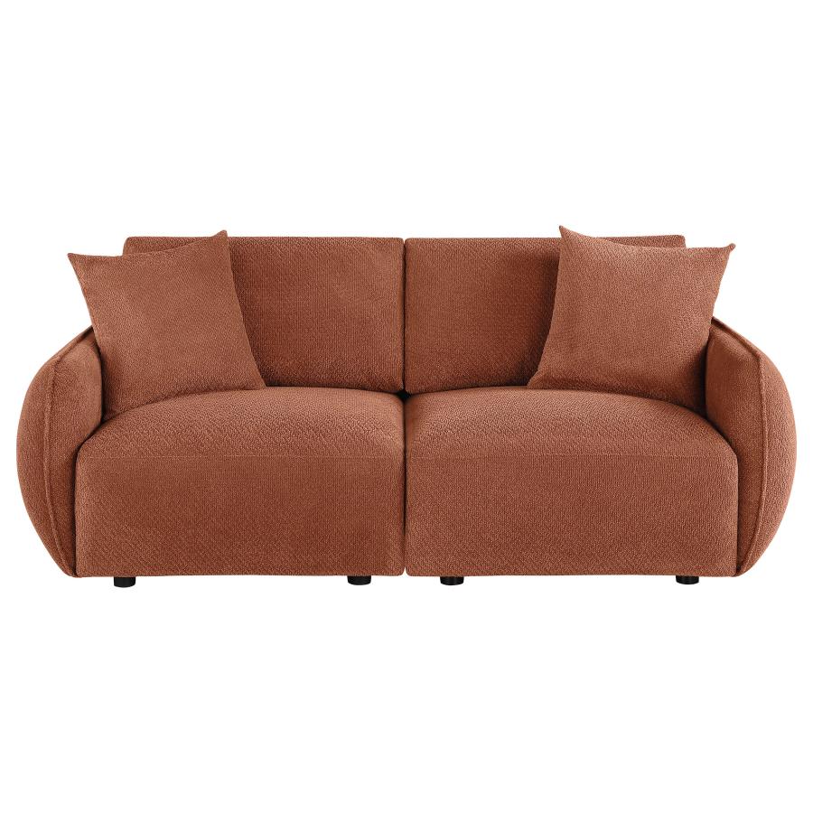 Elysia Fabric Upholstered Modular Lounge Loveseat Coral