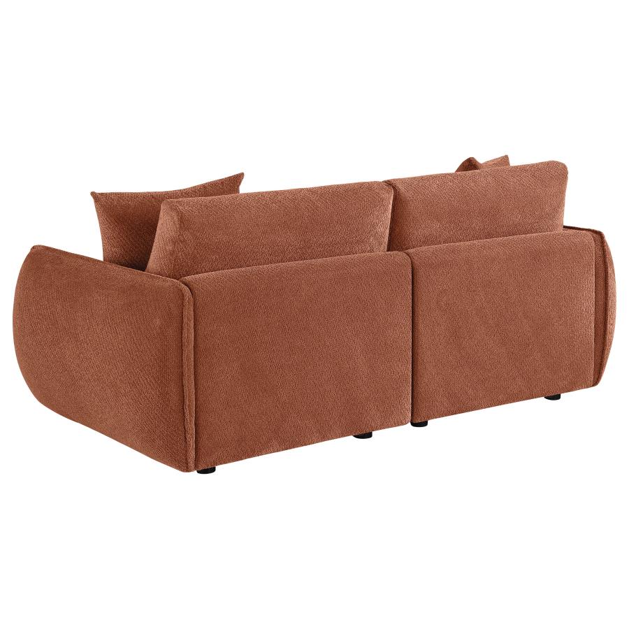 Elysia Fabric Upholstered Modular Lounge Loveseat Coral