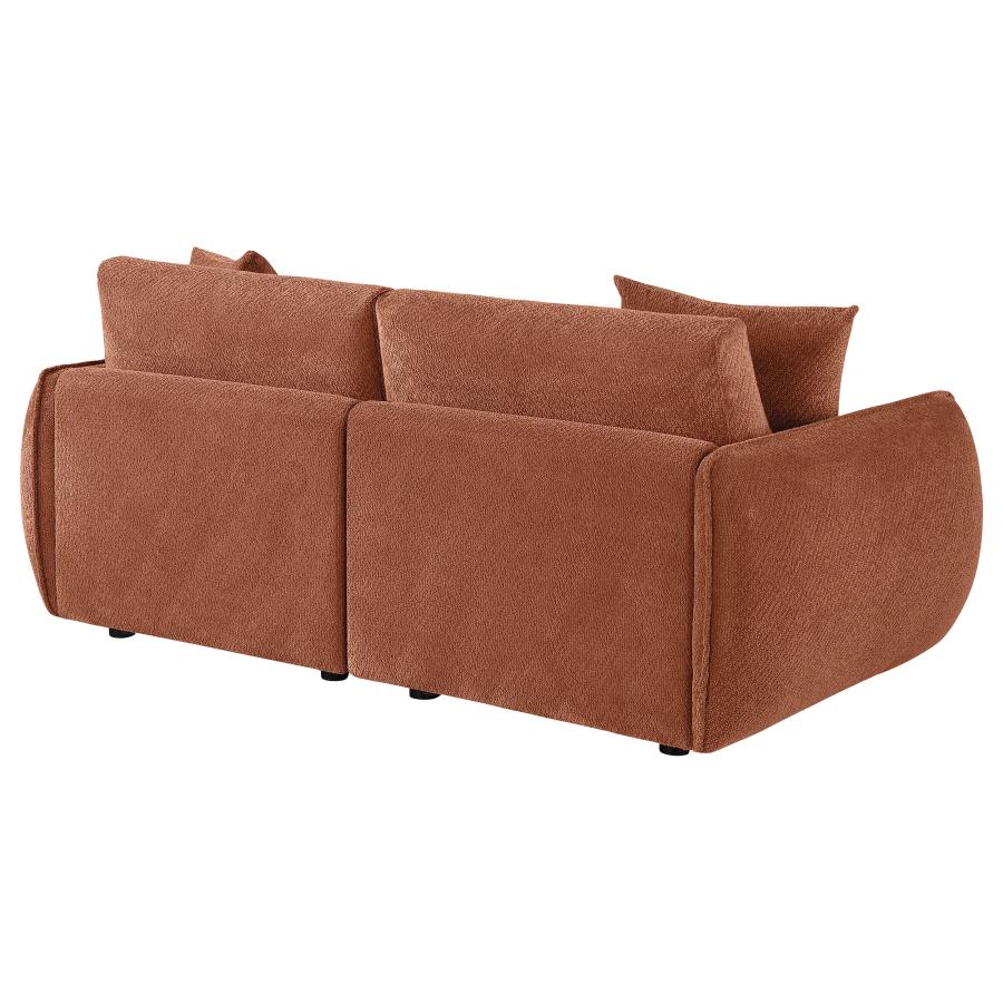 Elysia Fabric Upholstered Modular Lounge Loveseat Coral