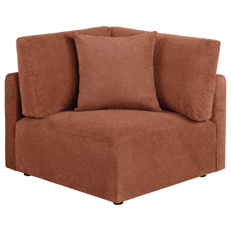 Elysia 5-piece Chenille Upholstered Modular Sectional Sofa Coral