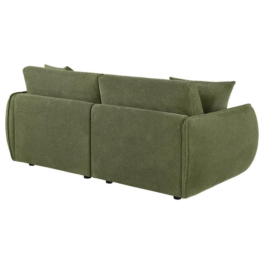 Elysia Chenille Upholstered Modular Lounge Loveseat Green