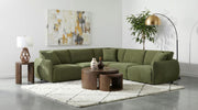Elysia 5-piece Fabric Upholstered Modular Sectional Sofa Green