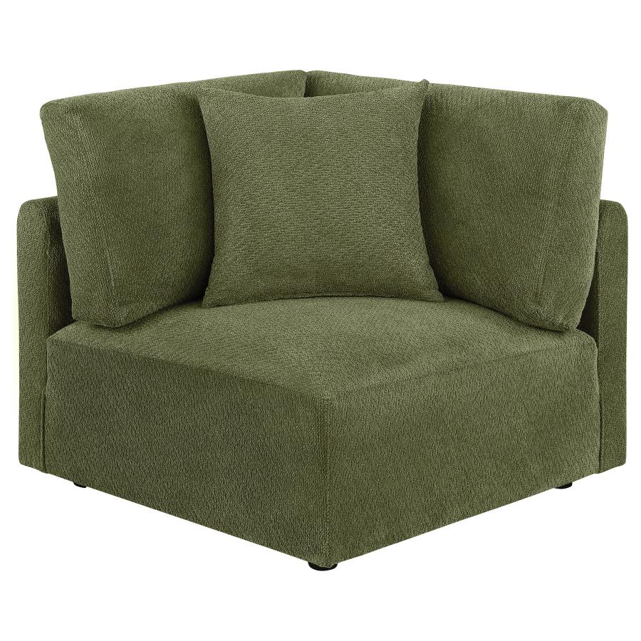 Elysia 5-piece Fabric Upholstered Modular Sectional Sofa Green