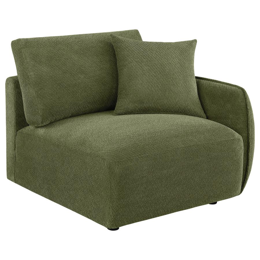 Elysia 5-piece Fabric Upholstered Modular Sectional Sofa Green