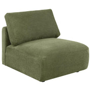 Elysia Fabric Upholstered Modular Armless Chair Green