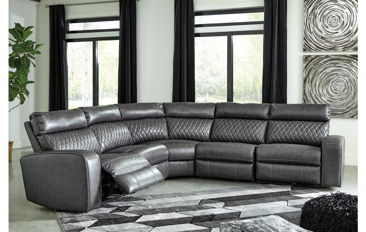 Samperstone 5-Piece Power Reclining Sectional