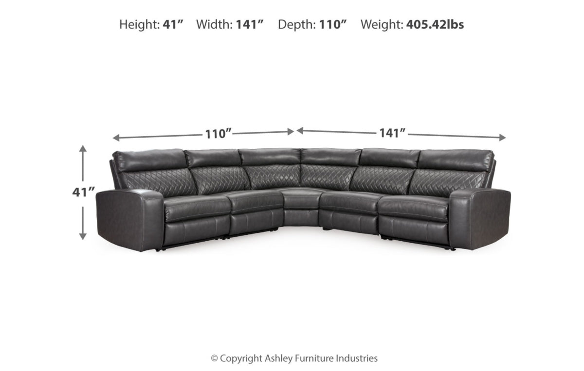 Samperstone 5-Piece Power Reclining Sectional