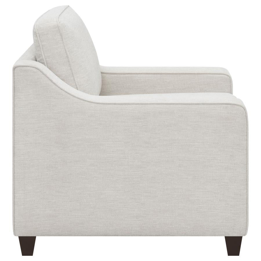 Christine 3-piece Upholstered Sloped Arm Sofa Set Beige