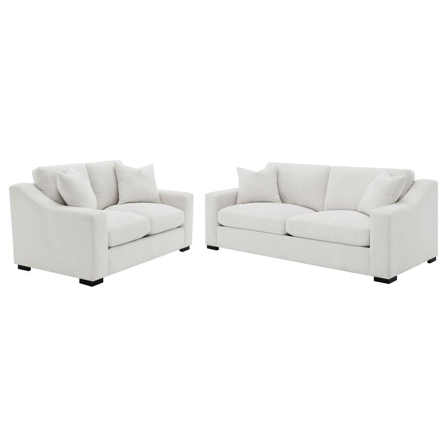 Ashlyn 2-piece Upholstered Sloped Arm Sofa Set Sand
