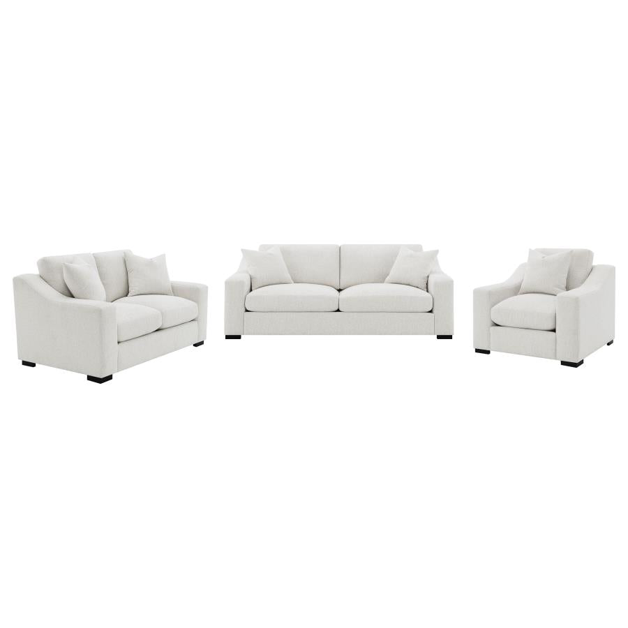 Ashlyn 3-piece Upholstered Sloped Arm Sofa Set Sand