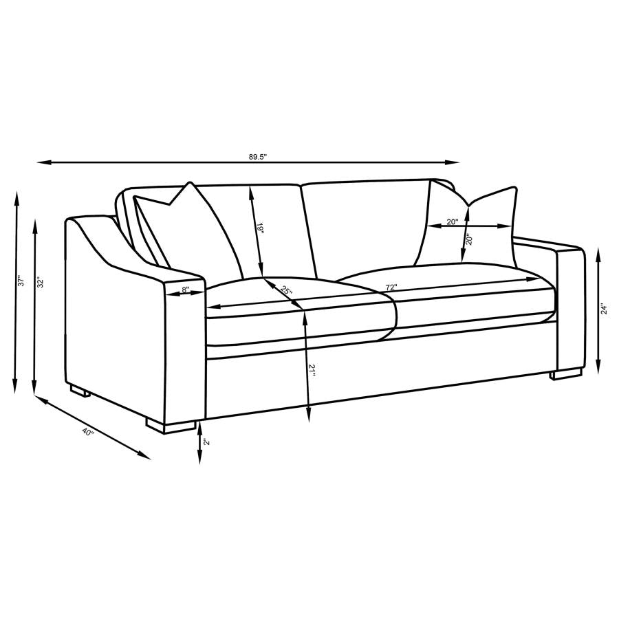 Ashlyn Fabric Upholstered Sloped Arm Sofa Sand