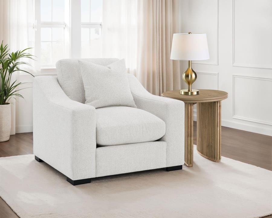 Ashlyn Fabric Upholstered Sloped Arm Accent Chair Sand