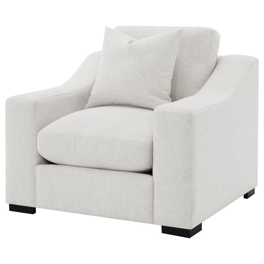Ashlyn Fabric Upholstered Sloped Arm Accent Chair Sand