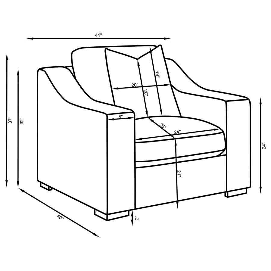 Ashlyn Fabric Upholstered Sloped Arm Accent Chair Sand