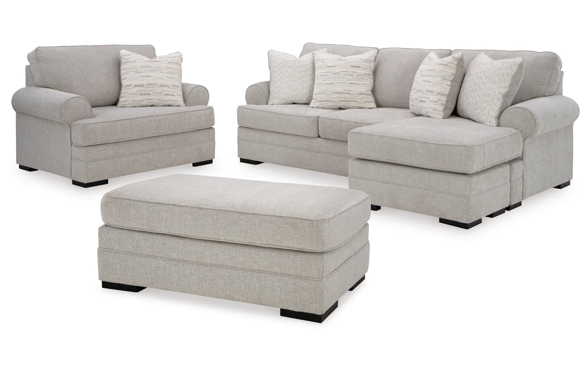 Eastonbridge Sofa Chaise, Chair, and Ottoman