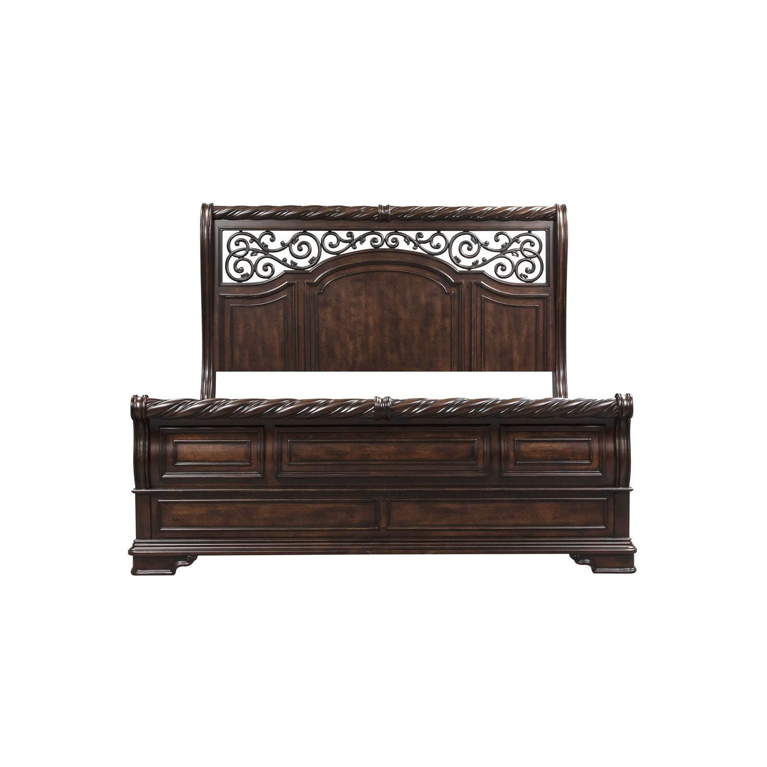 Arbor Place King California Sleigh Bed, Dresser & Mirror, Chest