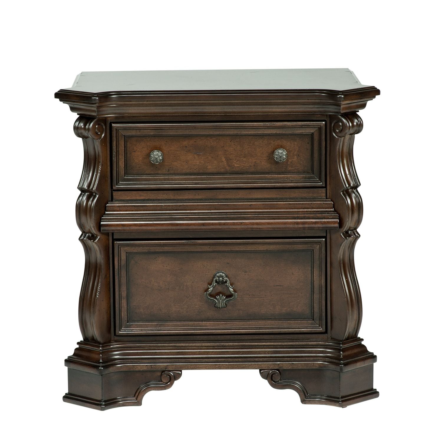 Arbor Place King California Sleigh Bed, Dresser & Mirror, Nightstand