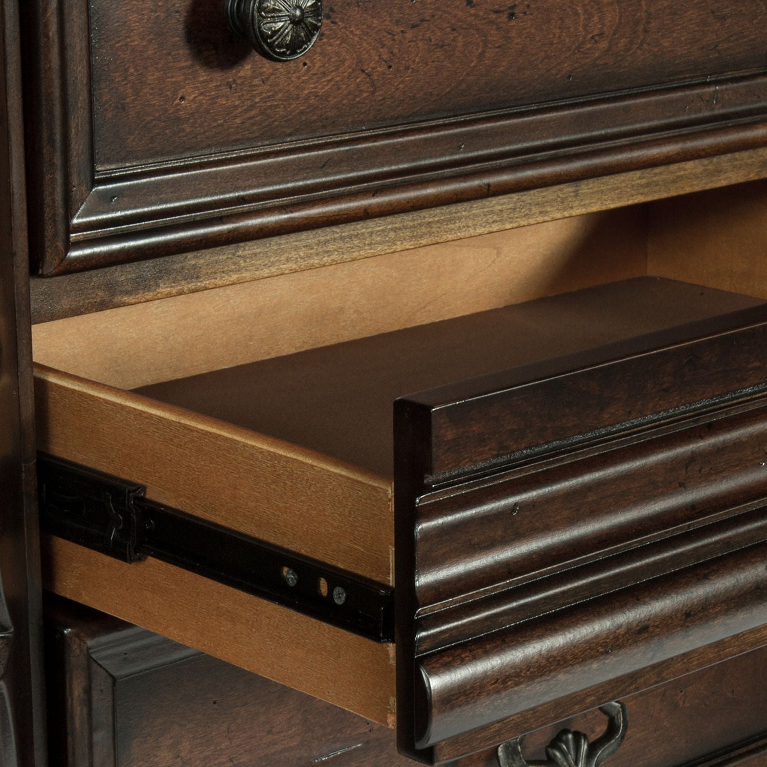 Arbor Place Queen Sleigh Bed, Dresser & Mirror, Chest