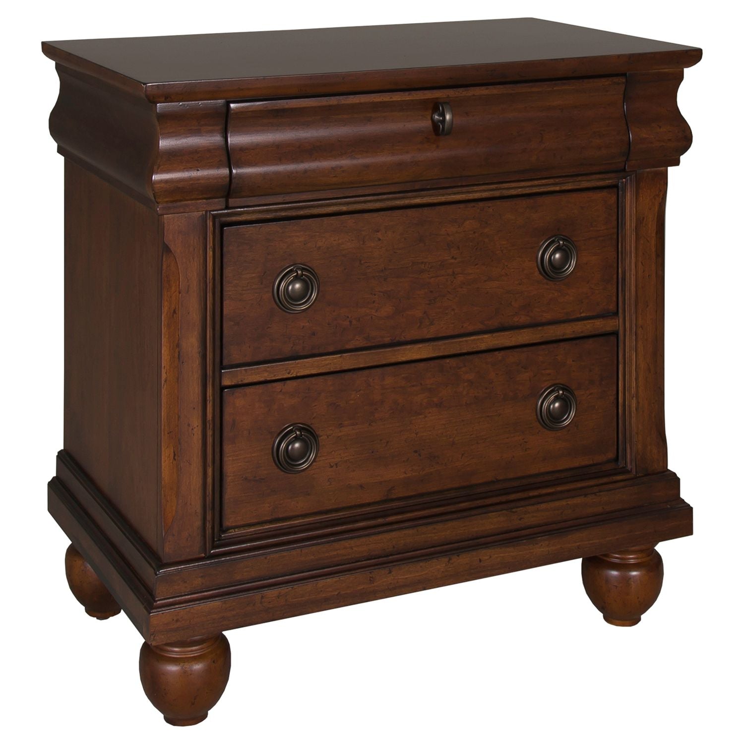 Rustic Traditions King California Sleigh Bed, Dresser & Mirror, Nightstand