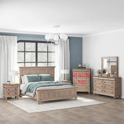 Rustic Traditions King California Panel Bed, Dresser & Mirror, Nightstand