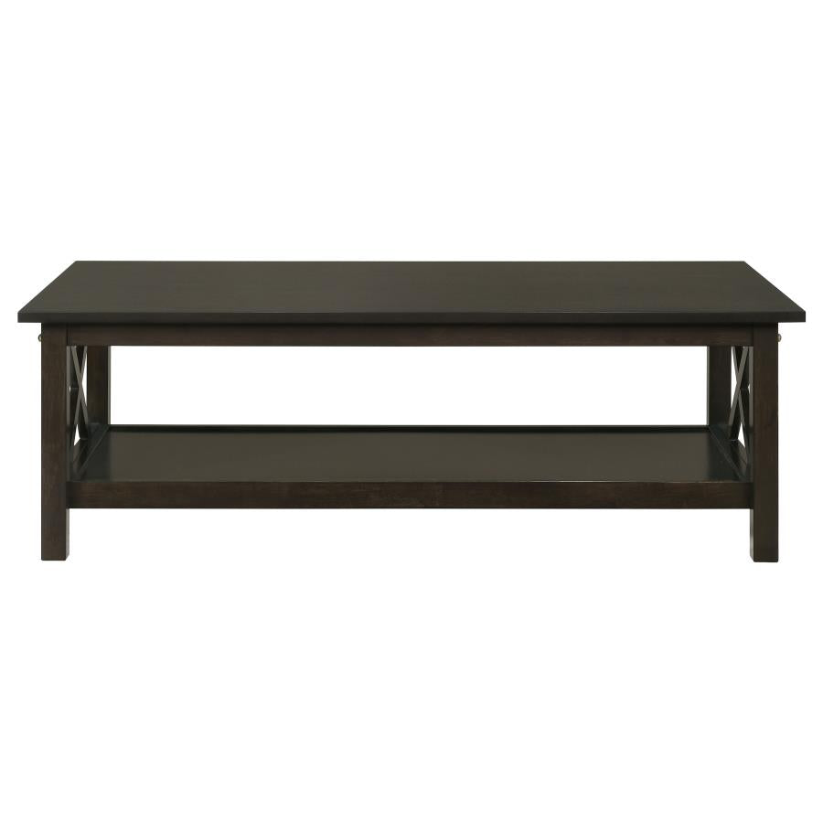 Rachelle 3-piece Rectangular Coffee Table Set Dark Merlot