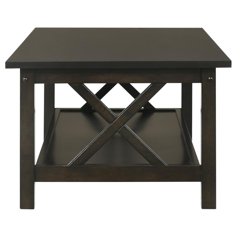 Rachelle 3-piece Rectangular Coffee Table Set Dark Merlot
