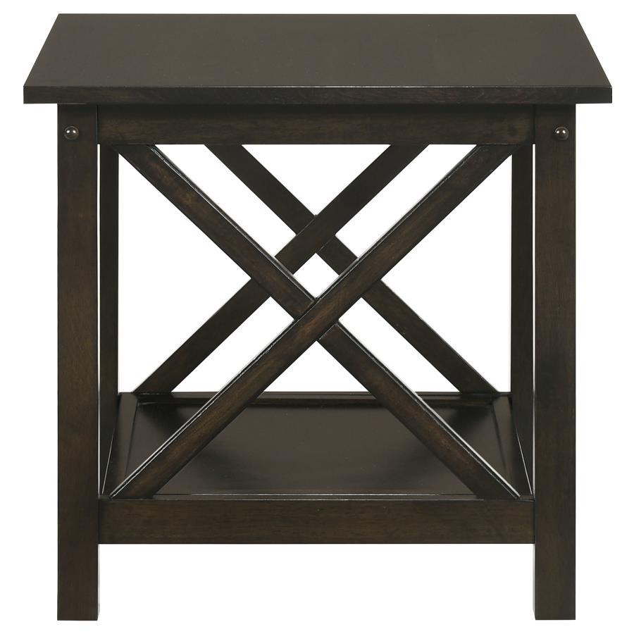 Rachelle 3-piece Rectangular Coffee Table Set Dark Merlot